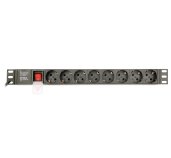 Gembird PDU 8 schucko, C14, 1U, 10 A, 3m foto