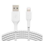 BELKIN kabel oplétaný USB-A - Lightning, 1m, bílý foto