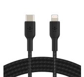 BELKIN kabel oplétaný USB-C - Lightning, 1m, černý foto