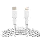 BELKIN kabel oplétaný USB-C - Lightning, 2m, bílý foto