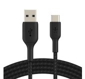 BELKIN kabel oplétaný USB-C - USB-A, 2m, černý foto