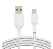 BELKIN kabel oplétaný USB-C - USB-A, 2m, bílý foto