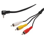 PremiumCord Video + Audio kabel, stereo 3.5mm 4 pinový - 3x CINCH RCA stíněný, M/M, 1,5m foto