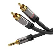 PremiumCord HQ stíněný kabel stereo Jack 3.5mm-2xCINCH M/M 5m foto