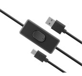 AKASA - USB 2.0 typ A na typ C kabel se switchem foto