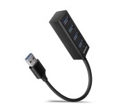 AXAGON HUE-M1A, 4x USB 3.2 Gen 1 MINI hub, kovový, kabel USB-A 20cm foto