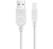 Aligator kabel microUSB prodloužený kon. 9mm Bílý foto