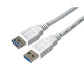 PremiumCord Prodlužovací kabel USB 3.0 Super-speed 5Gbps A-A, MF, 9pin, 0,5m bílá foto