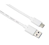 PremiumCord kabel USB-C - USB 3.0 A (USB 3.2 generation 2, 3A, 10Gbit/s)  0,5m bílá foto