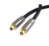 PremiumCord Optický audio kabel Toslink, OD:7mm, Gold-metal design + Nylon 2m foto