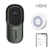 iGET HOME Doorbell DS1 Anthracite + CHS1 White - WiFi bateriový videozvonek, set s reproduktorem, CZ foto