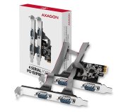 AXAGON PCEA-S4N, PCIe řadič - 4x sériový port (RS232) 250 kbps, vč. LP foto