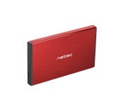 Externí box pro HDD 2,5” USB 3.0 Natec Rhino Go, červený, hliníkové tělo foto