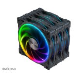 přídavný ventilátor Akasa SOHO AR LED 12 cm RGB 3 ks foto