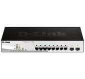 D-Link DGS-1210-08P Smart PoE switch, 8x GbE PoE+, 2x SFP, PoE 65W, fanless foto