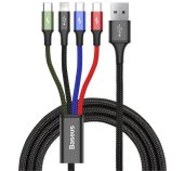 Baseus CA1T4-B01 Fast 4in1 Kabel Lightning, 2x USB-C, MicroUSB 3.5A 1.2m Black foto