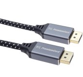 PremiumCord DisplayPort 1.4 přípojný kabel, kovové a zlacené konektory, 1m foto