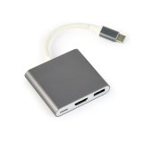 GEMBIRD Multi-adapter USB typu C, šedý foto