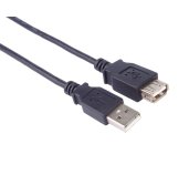 USB 2.0 kabel prodlužovací, A-A, 1m černá foto