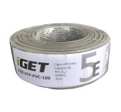 Síťový kabel iGET CAT5E UTP PVC Eca 100m/role, kabel drát, s třídou reakce na oheň Eca foto
