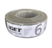 Síťový kabel iGET CAT6 UTP PVC Eca 100m/box, kabel drát, s třídou reakce na oheň Eca foto