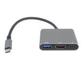 PremiumCord Adaptér USB-C na HDMI + USB3.0 + PD, rozlišení 4K a FULL HD 1080p foto