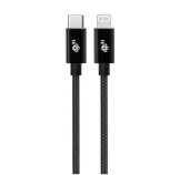 TB kabel USB-C - Lightning oplétaný 1m, černý foto