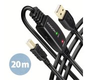 AXAGON ADR-220B, USB 2.0 A-M -> B-M aktivní propojovací / repeater kabel, 20m foto