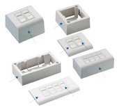 Modul.dat.zásuvka STP CAT5E 4xRJ45 na i pod omítku foto