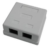Dvojzásuvka nad omítku - 2 x RJ45, Cat5e UTP foto