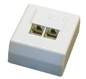 STP dvojzásuvka Cat5e nad omítku 45 st. foto