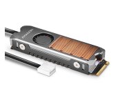 AXAGON CLR-M2FAN, měděný chladič s ventilátorem pro oboustranné M.2 SSD, výška 13 mm foto