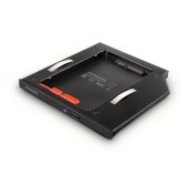 AXAGON RSS-CD09 rámeček pro 2.5” SSD/HDD do DVD slotu, 9.5 mm, LED, hliník foto