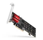 AXAGON PCEM2-ND, PCIe x8 řadič - 2x M.2 NVMe M-key slot, RAID, podpora desek bez bifurkace, vč. LP foto