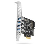 AXAGON PCEU-43RS, PCIe řadič, 4x USB 3.2 Gen 1 port, UASP, napájení z PCIe nebo SATA, SP & LP foto