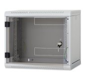 Nástěnný rack RUA 9U/600mm odn.boč.+perf.dv.černý foto