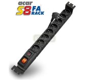 19” napáj.panel ACAR S8/5m 8x220V Black+přep.ochr. foto