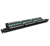 19” Patch panel Solarix 24xRJ45 CAT5E UTP vyvazovací lišta foto