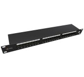 19” Patch panel Solarix 24 x RJ45 CAT5E STP černý foto
