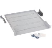 19” police A1 s perforací 450mm, max.40kg šedá foto