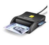 AXAGON CRE-SM3SD, USB-A FlatReader čtečka Smart card (eObčanka) + SD/microSD/SIM, kabel 1.3 m foto