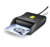 AXAGON CRE-SM3N, USB-A FlatReader čtečka kontaktních karet Smart card (eObčanka), kabel 1.3m foto