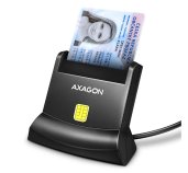 AXAGON CRE-SM4N, USB-A StandReader čtečka kontaktních karet Smart card (eObčanka), kabel 1.3m foto