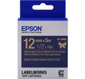 Epson Label Cartridge Satin Ribbon LK-4HKK Gold/Navy 12mm (5m) foto