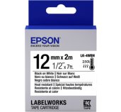 Epson Label Cartridge Heat Resistant LK-4WBH Black/White 12mm (2m) foto