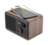 CARNEO W100 Rádio DAB+,FM,BT,Wireless charge WOOD foto
