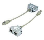 Rozbočka 1xRJ45 na 1xRJ11+RJ45 STP Cat5e foto