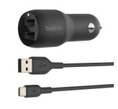 BELKIN Dual USB-A auto nabíječka 24W + USB-C kabel foto