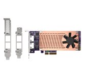 QNAP QM2 series, 2 x PCIe 2280 M.2 SSD slots, PCIe Gen3 x 4 , 2 x  Intel I225LM 2.5GbE NBASE-T port foto