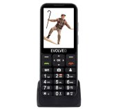 EVOLVEO EasyPhone LT, mobilní telefon pro seniory s nabíjecím stojánkem (černá barva) foto